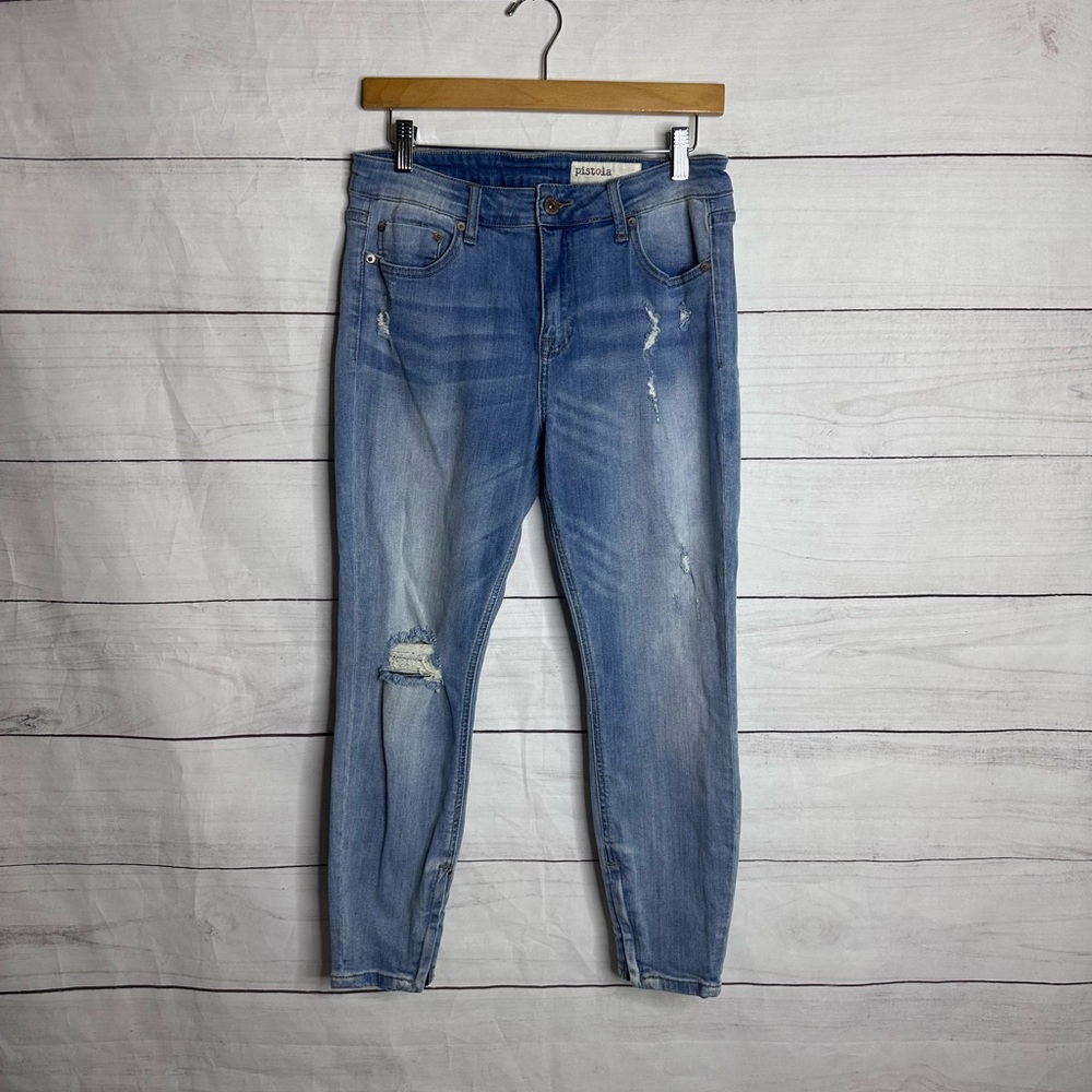 Pistola Distressed Blue Acid Wash Size 31